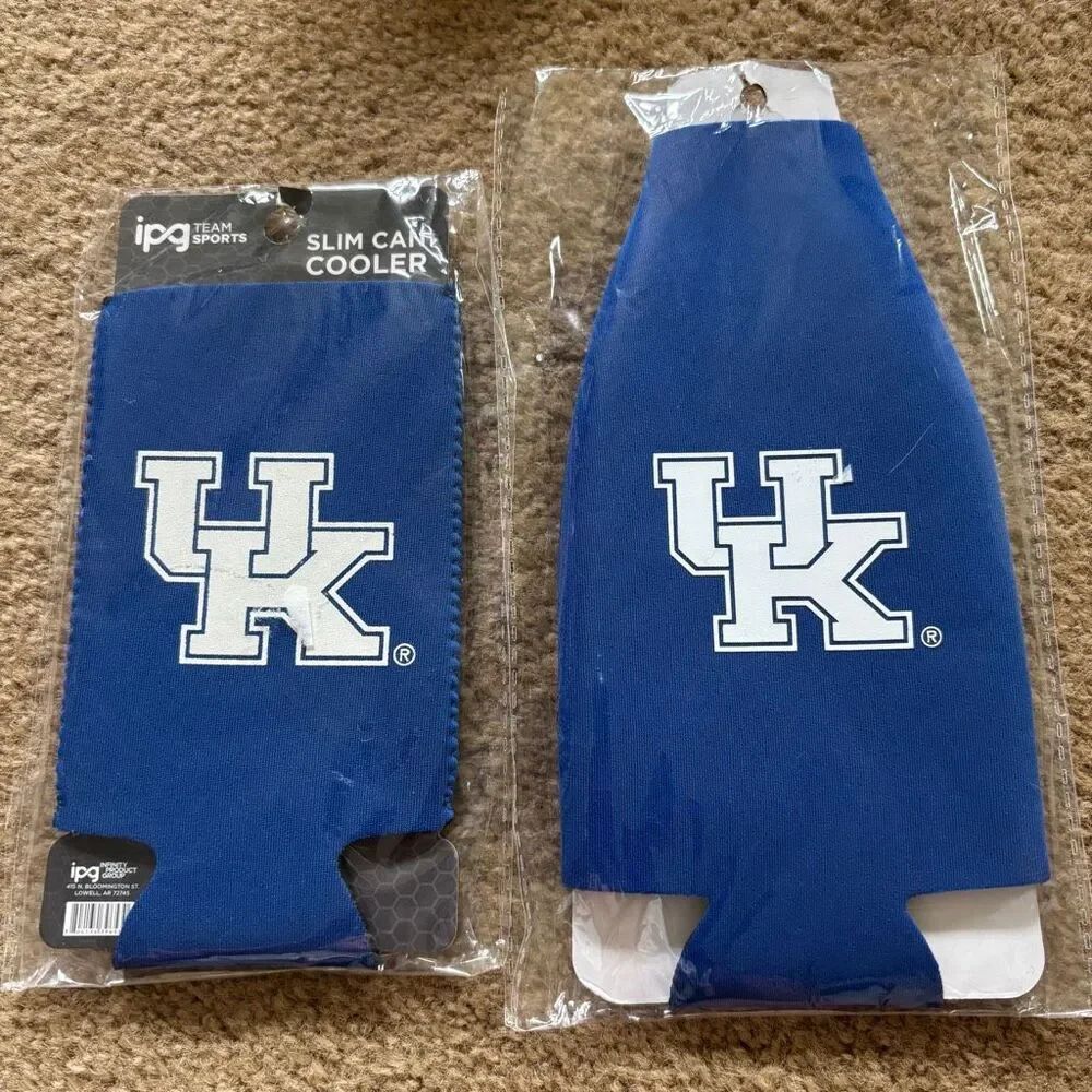 University Of Kentucky Wildcats IPG Slim Can Cooler & Bottle Koozie *New*